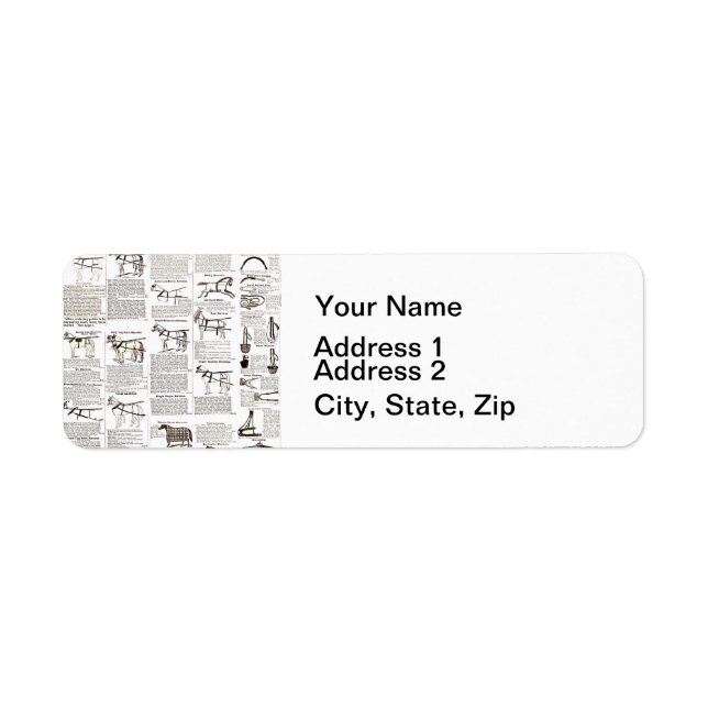 Étiquette Cheval Antique Publicité Journal Art (Devant)