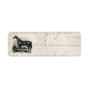 Étiquette Chevaux vintages de pur sang de cheval de course