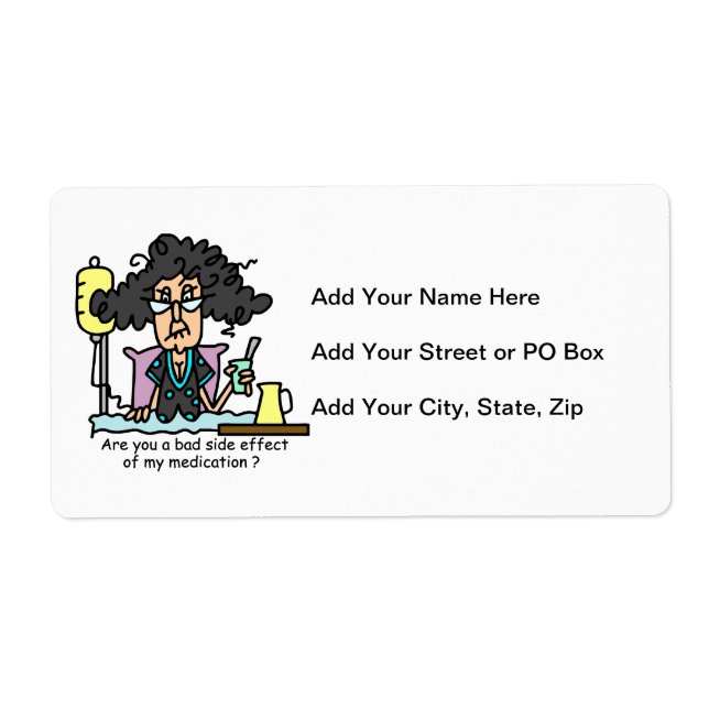 Étiquette Cheveux foncés d'effet secondaire de médicament (Devant)