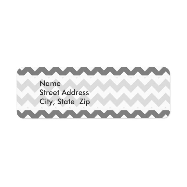 Étiquette Chevron gris foncé; zig zag (Devant)