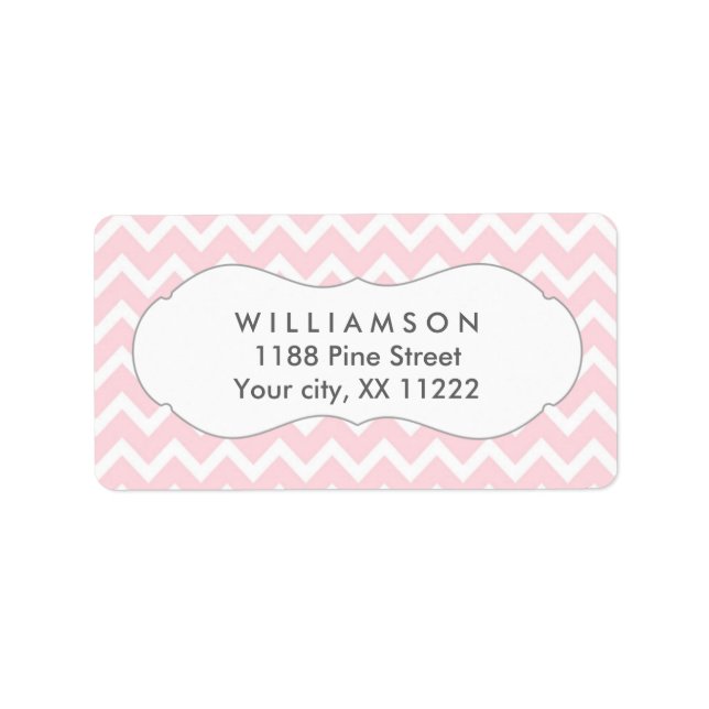 Étiquette chevron rose fête personnalisée favoriser les bali (Devant)