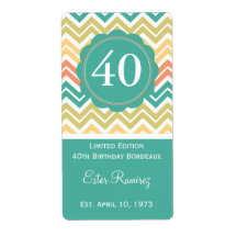 Étiquette Chevron turquoise (375 ml)