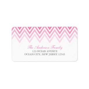 Étiquette Chevrons Ombre Rose