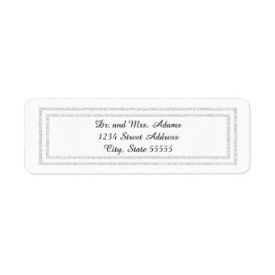 Étiquette Chic blanc Parties scintillant Faux Argent - Étiqu