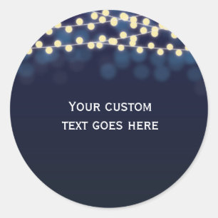 Étiquette chic Blue Bokeh Night Sky String