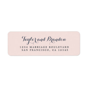 Étiquette Chic Calligraphie Noms Mariage Adresse de retour