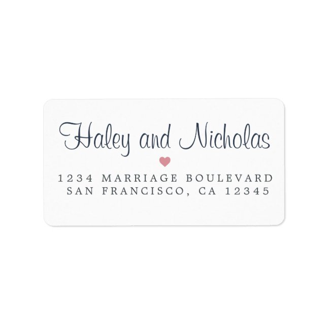 Étiquette Chic Calligraphie Noms Mariage Adresse de retour (Devant)