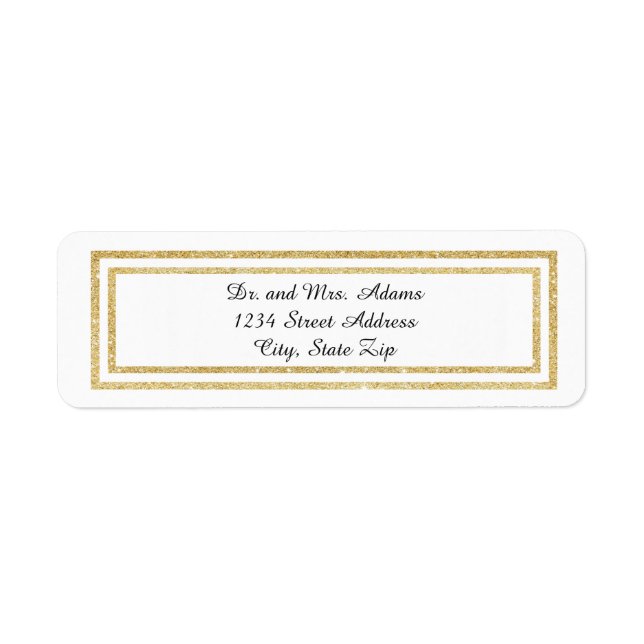 Étiquette Chic Faux Gold Parties scintillant Trim - Étiquett (Devant)
