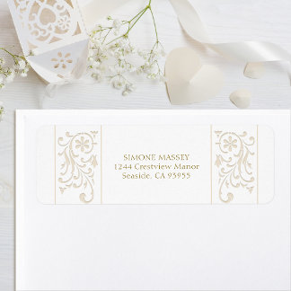 Étiquette Chic Formal Ecru Scrollwork Border Wedding