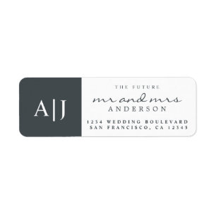 Étiquette Chic Future M. Mme Monogramme Mariage Retour Adres