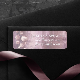 Étiquette Chic geek Dusty Mauve Pink Planet Adresse de ret