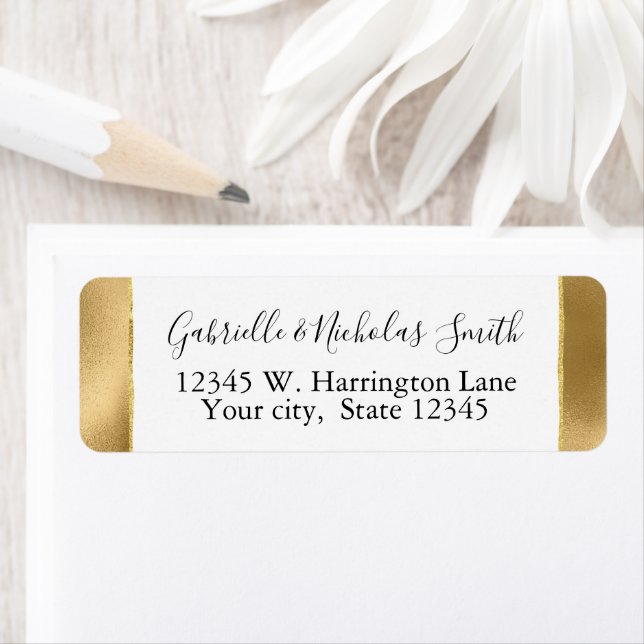 Étiquette Chic Glam Gold (En situation)