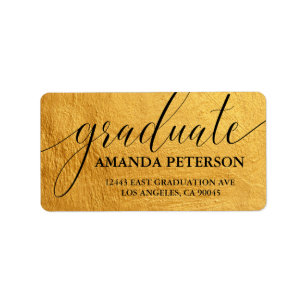 Étiquette Chic Gold Foil Black Elegant Typographie Gradué
