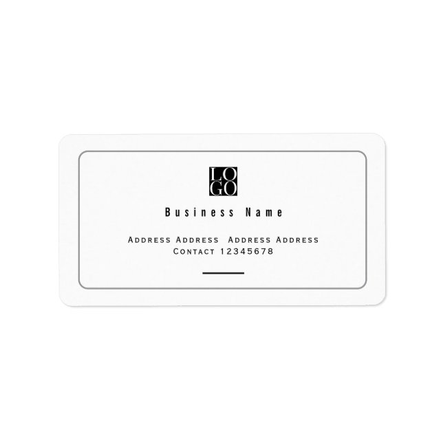 Étiquette Chic Minimalist Business Logo White (Devant)