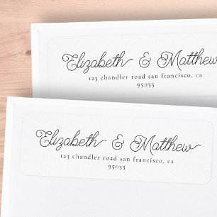 Étiquette Chic Moderne Minimaliste Mariage Adresse de retour