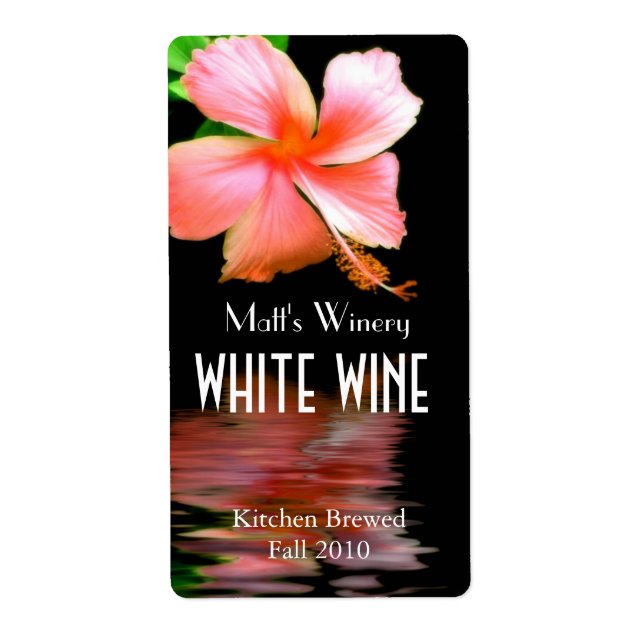 Étiquette Chic Pêche Hibiscus Accueil Vins Fabriqués Étiquet (Devant)