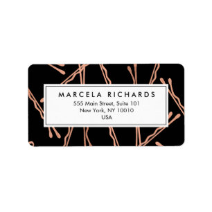 Étiquette Chic Rose Gold Bobby Pins Coiffeur Styliste Salon 