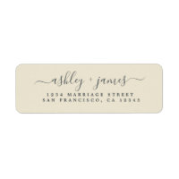 Chic Script Antique Mariage Blanc Adresse de retou