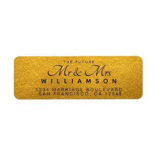 Étiquette Chic Script Future M. Mme La Mariage Adresse