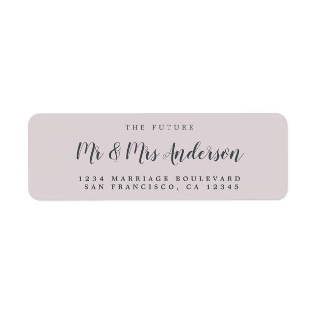 Étiquette Chic Script Future M. Mme Mariage Adresse de retou (Devant)
