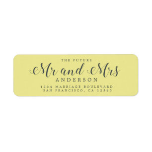 Étiquette Chic Script Future M. Mme Mariage Adresse de retou