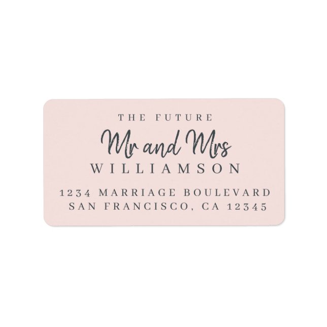 Étiquette Chic Script Future M. Mme Mariage Adresse de retou (Devant)