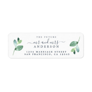 Étiquette Chic Script Future M. Mme Mariage Adresse de retou