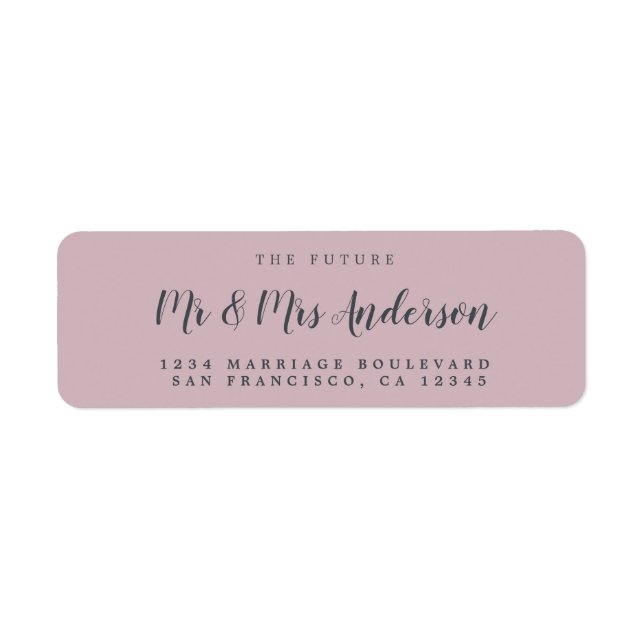 Étiquette Chic Script Future M. Mme Mariage Adresse de retou (Devant)