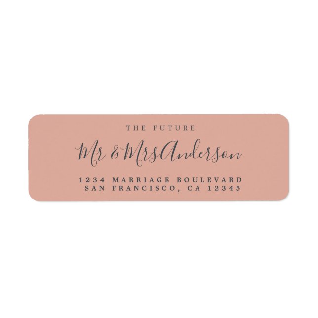 Étiquette Chic Script Future M. Mme Mariage Adresse de retou (Devant)