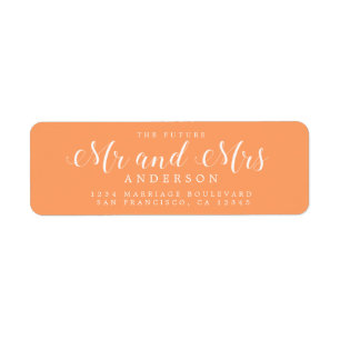 Étiquette Chic Script Future M. Mme Mariage Adresse de retou