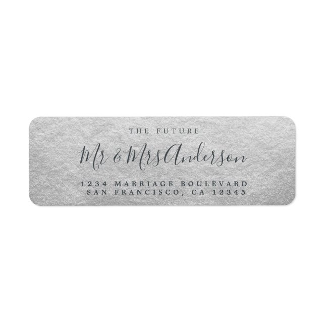 Étiquette Chic Script Future M. Mme Mariage Adresse de retou (Devant)