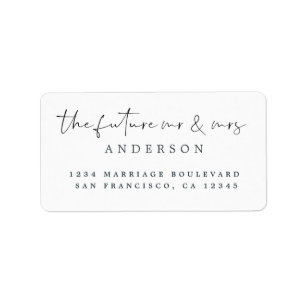 Étiquette Chic Script Future M. Mme Mariage Adresse de retou