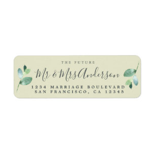 Étiquette Chic Script Future M. Mme Mariage Adresse de retou