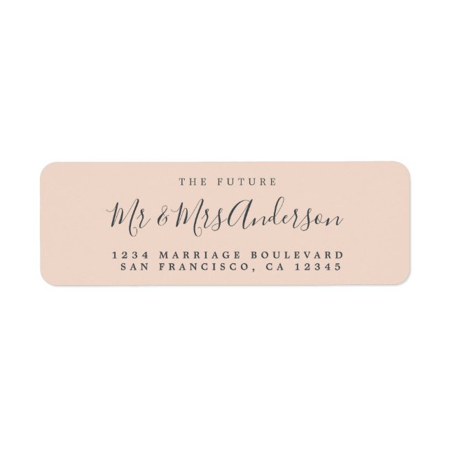 Étiquette Chic Script Future M. Mme Mariage Adresse de retou (Devant)