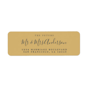Étiquette Chic Script Future M. Mme Mariage Adresse de retou