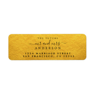 Étiquette Chic Script Future M. Mme Mariage Adresse de retou