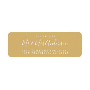 Étiquette Chic Script Future M. Mme Mariage Adresse de retou