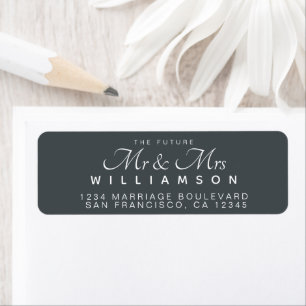 Étiquette Chic Script Future Mr Mrs Adresse de Mariage