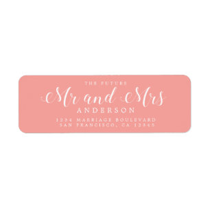 Étiquette Chic Script Future Mr Mrs Adresse de Retour de Mar