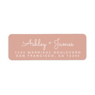 Étiquette Chic Script Names Dusty Rose Adresse de retour