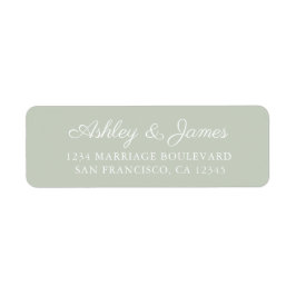Étiquette Chic Script Pastel Green Mariage Adresse de retour
