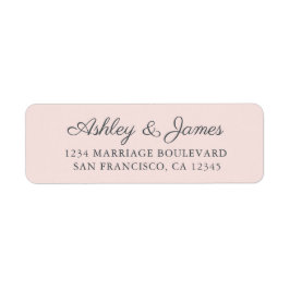 Étiquette Chic Script Pastel Mariage rose Adresse de retour