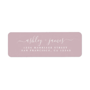 Étiquette Chic Script Pastel Purple Mariage Adresse de retou