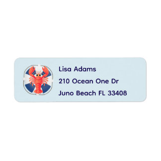 Étiquette Chic Watercolor Lobster & Lifebuoy Birthday