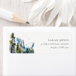 Étiquette Chic Yosemite National Park CA Watercolor Adresse
