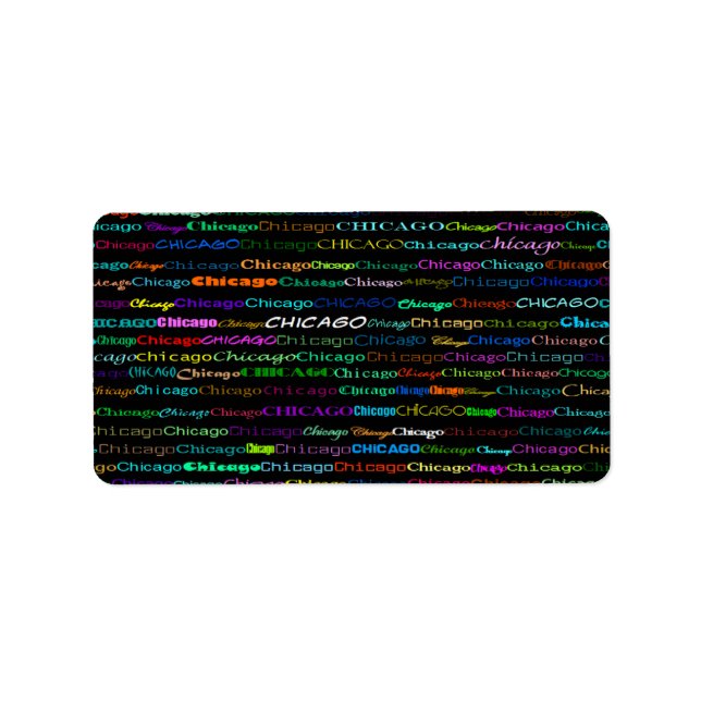 Étiquette Chicago Text Design I (Devant)