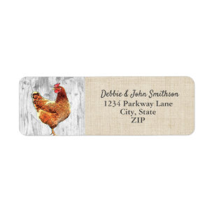 Étiquette Chicken Farm sans portée Hobby Farm Adresse de ret