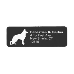 Étiquette Chien blanc allemand Berger Silhouette personnalis