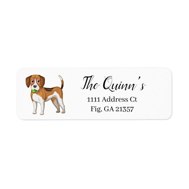Étiquette Chien blanc personnalisable Adresse de retour Étiq (Devant)