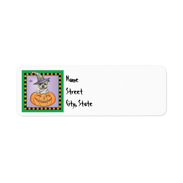 Étiquette Chien de bétail australien d'Halloween (Devant)